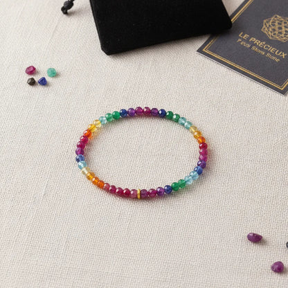 Bracelet 7 Chakras Précieux Pierres Naturelles Luxe