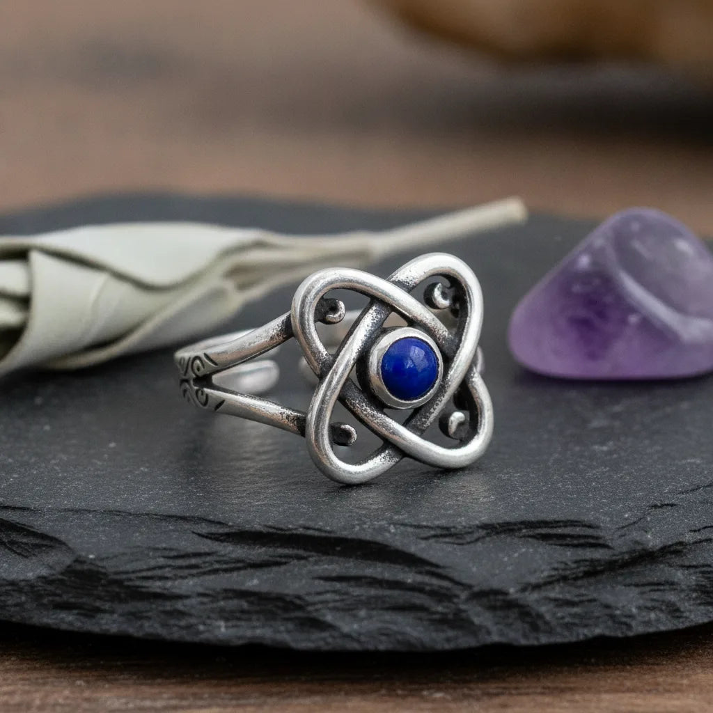 Bague Noeud de Sorcière Protection Éternelle Ajustable