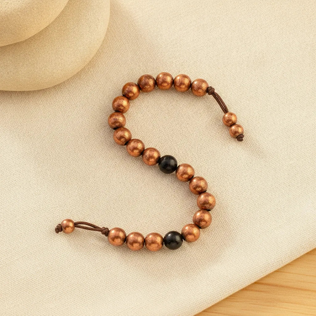 Bracelet Bouclier Tibétain Cuivre Ajustable