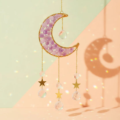 Capteur de Soleil Lune Enchantée - Améthyste, Aventurine ou Opaline