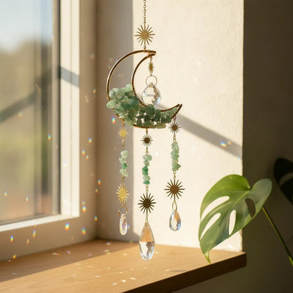 Capteur de Soleil Lune Enchantée - Améthyste, Aventurine ou Opaline