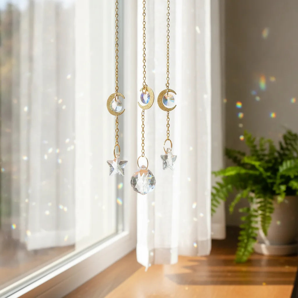 Capteur de Soleil Lune Enchantée - Améthyste, Aventurine ou Opaline