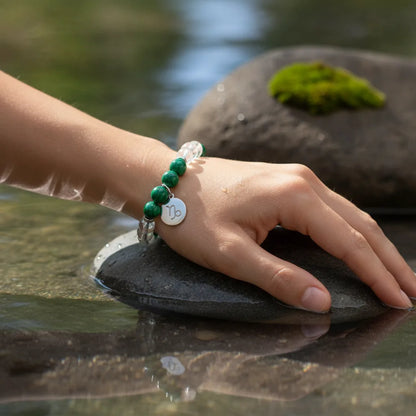 Bracelet Astrologique Personnalisé - Votre Signe & Cristal de Roche