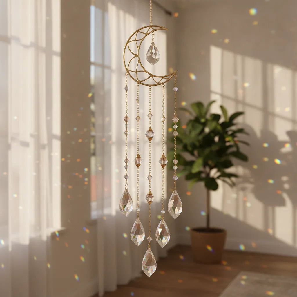 Capteur de Soleil Lune Enchantée - Améthyste, Aventurine ou Opaline